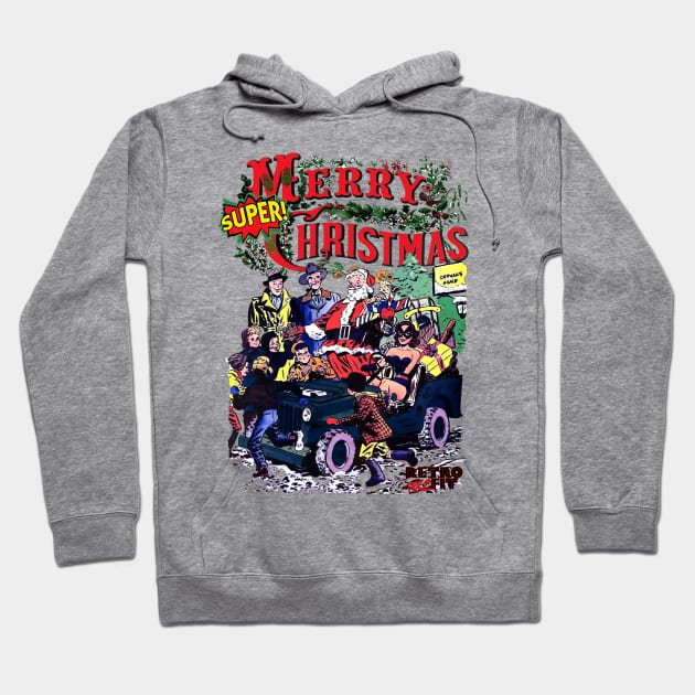 Merry Christmas Retro Style Hoodie by Joaddo